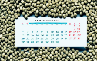 A variety of hemp seeds scattered on a calendar
