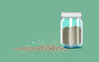 Soaked hemp seeds sprouting in a glass jar