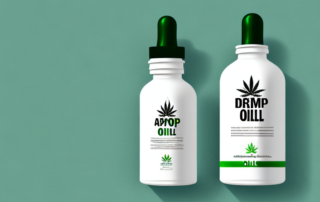 A hemp oil bottle with a dropper