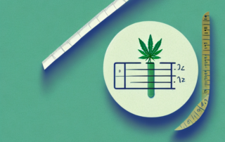 A hemp plant with visible growth rings and a ruler next to it to indicate its daily growth