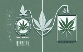 Two different types of hemp plants side by side