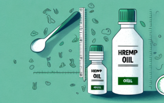A bottle of hemp oil with a dropper
