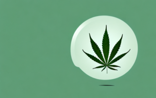 A cannabis leaf immersed in a bottle of oil