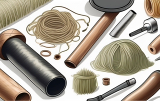 Various tools and materials used in hemp sealing