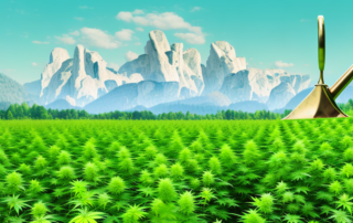 A lush hemp field in the bavarian countryside