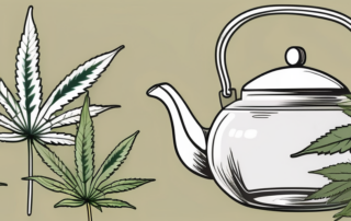 Cannabis stems steeping in a teapot