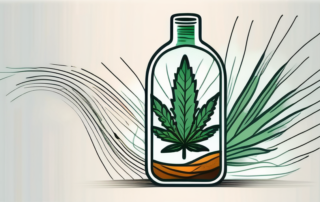 A cannabis plant in a medicine bottle