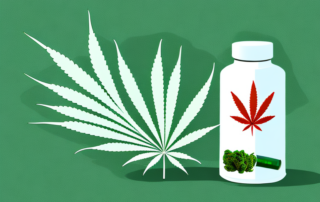 A cannabis plant in a medicine bottle