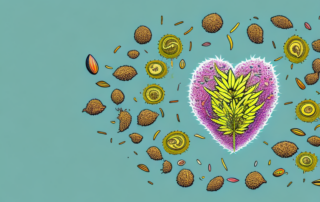 A hemp plant with its seeds highlighted