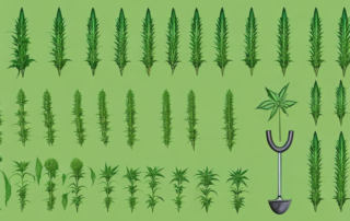 A lush garden with various stages of hemp plants growing