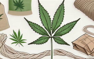 A hemp plant with its fibers prominently displayed