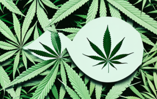 A healthy cannabispflanze (cannabis plant) with visible cut marks on its branches