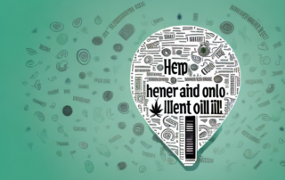 A bottle of hemp oil with a question mark hovering above it