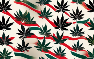 A cannabis leaf inside a medical cross symbol