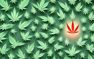 Different cannabis plants with a soothing