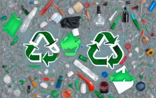 Various items made from recycled plastic such as bottles