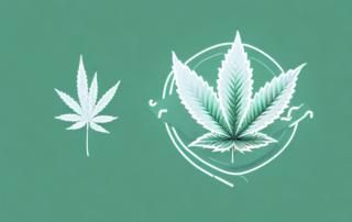 A cannabis leaf intertwined with a medical cross symbol