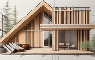 A variety of sustainable building materials such as bamboo