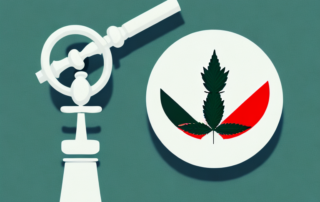 A cannabis plant inside a medical cross symbol