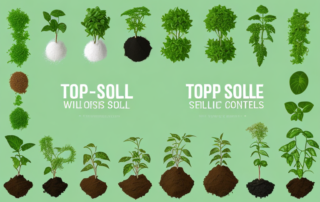 Various types of soil in separate containers