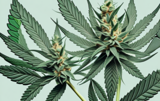 A hermaphroditic cannabis plant showcasing its unique characteristics and potential uses in a stylized