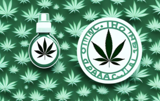 A thc spray bottle with cannabis leaves in the background