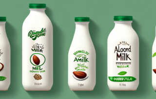 Various dairy-free milk alternatives such as almond