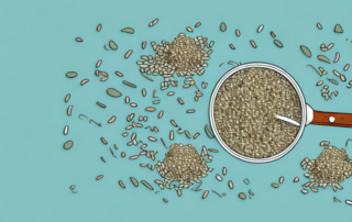 A tablespoon filled with hemp seeds