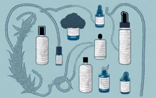 A variety of items such as a skincare bottle