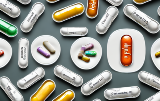 Various types of dietary supplements like pills