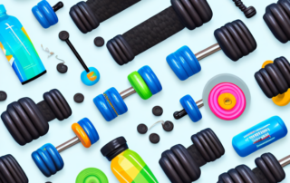 Various fitness supplements like protein powders
