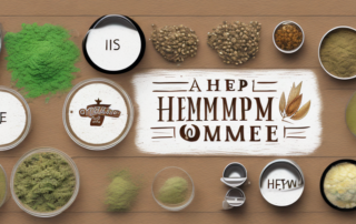 A variety of hemp drinks in different types of glasses
