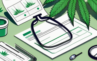 A medical prescription pad with a cannabis leaf symbol on it