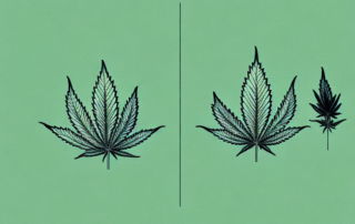 Male and female hemp plants side by side