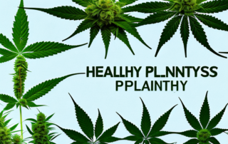 Healthy hemp plants in various stages of growth