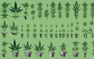 Several cannabis plants thriving in a garden setting