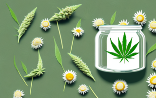 A hemp cream jar with a cannabis leaf icon on it