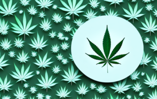A cannabis leaf in the center