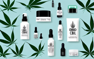Various cbd-infused cosmetic products like creams