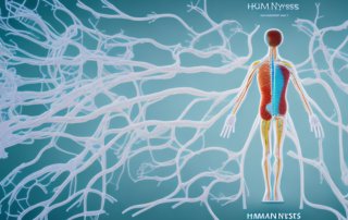 The human nervous system with various drugs represented as different symbols