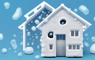 A house with visible insulation material