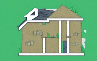 A cross-section of a house
