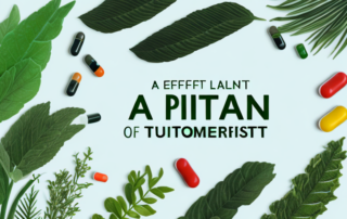 A variety of plant-based dietary supplements like vitamins
