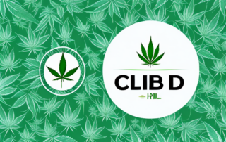A hemp plant with droplets of cbd oil
