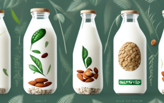 A variety of plant-based milk alternatives such as almond
