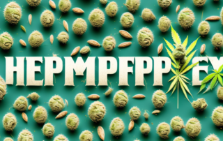 A variety of hemp seeds scattered on a vibrant