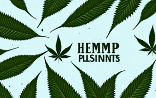 Hemp plants with discarded parts being transformed into eco-friendly products