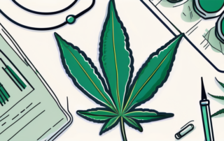 A medical prescription paper with a cannabis leaf symbol on it