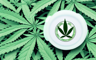 A tube of pain relief gel with a hemp leaf symbol on it