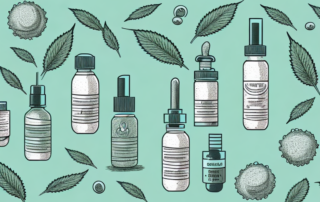 A variety of hemp drops being used in different applications such as being added to a smoothie